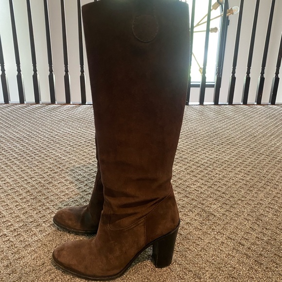 Gucci Leather /Suede script logo knee boots - Picture 6 of 7